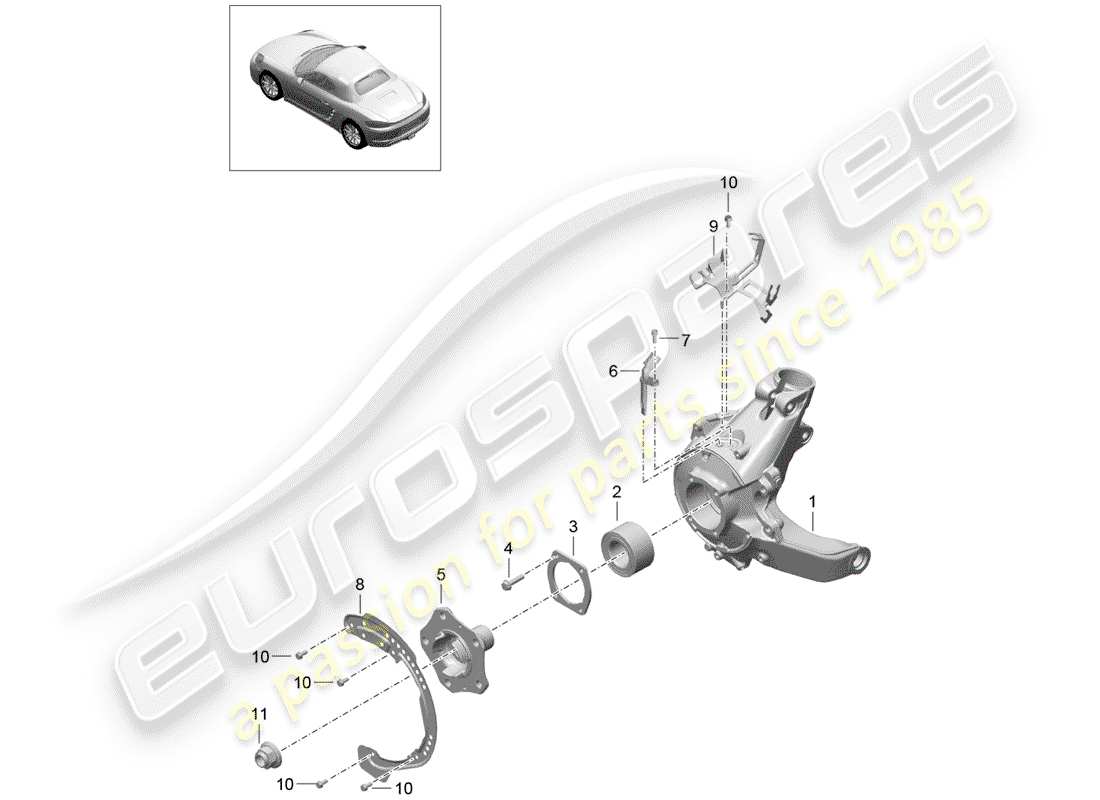 porsche 2018 (718 boxster) rear axle part diagram
