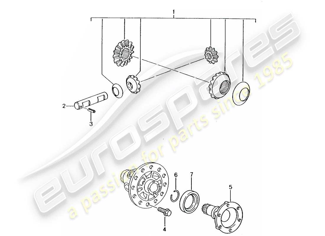 porsche 2001 (986 boxster) differential - d - mj 2000>> part diagram