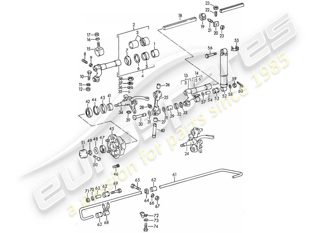 porsche 1962 (356b/356c) front axle - schmierstoffe parts diagram