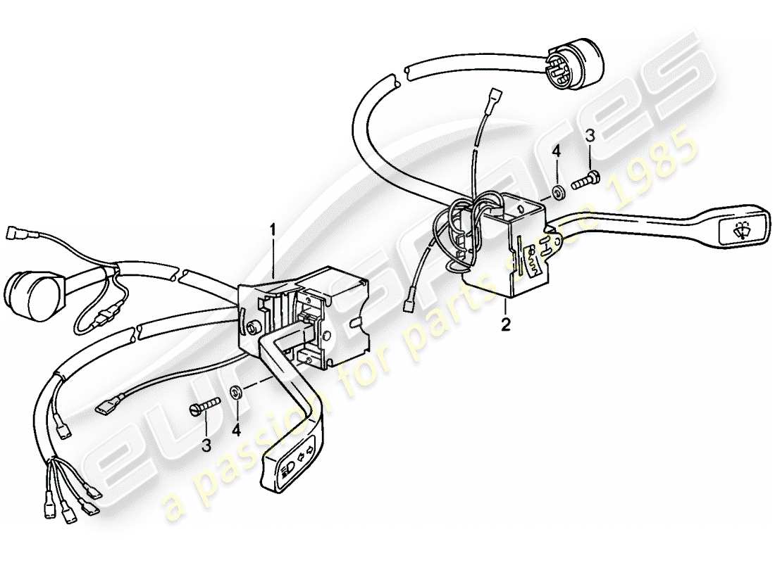 porsche 1987 (911) steering column switch part diagram