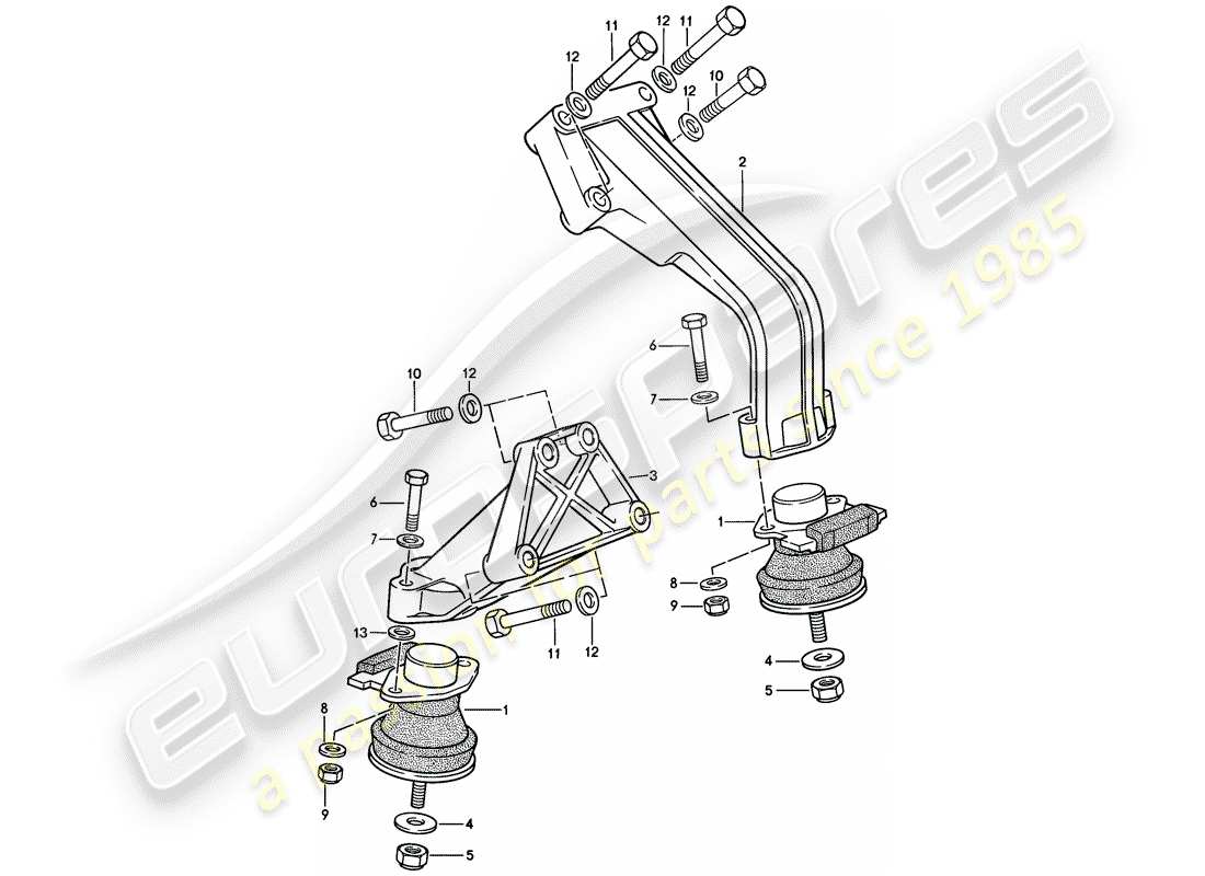 porsche 1988 (924s) engine suspension part diagram