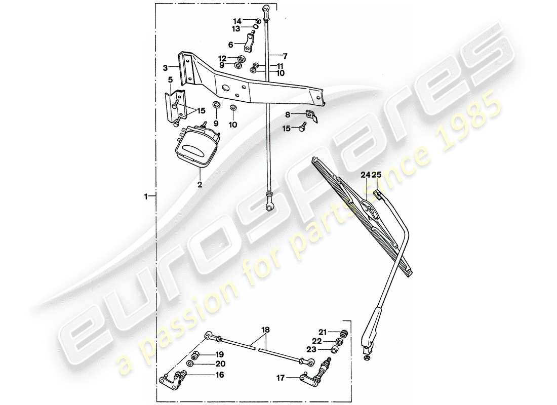 porsche 1977 (911) rear window wiper - d >> - mj 1975 part diagram