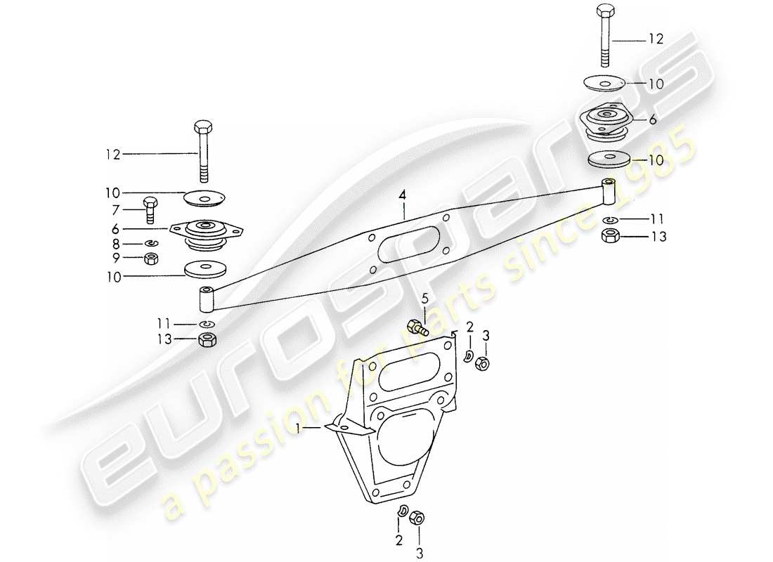 porsche 1972 (911) engine suspension part diagram