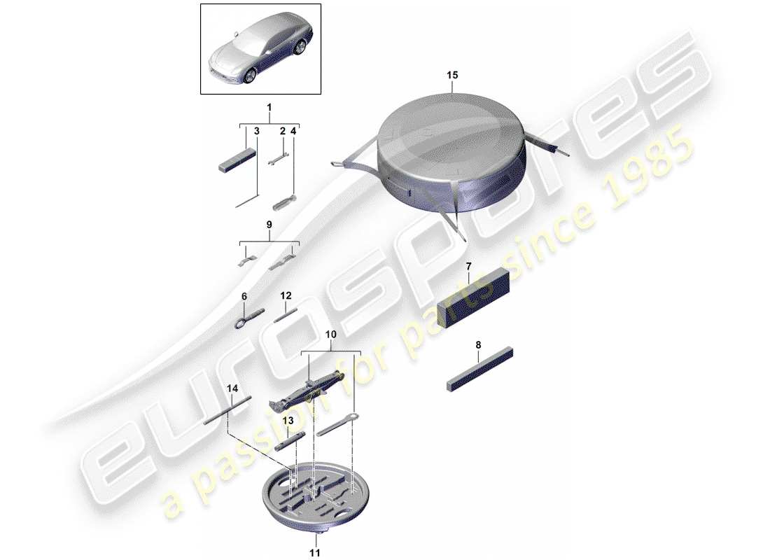 porsche panamera 971 (2018) tool part diagram