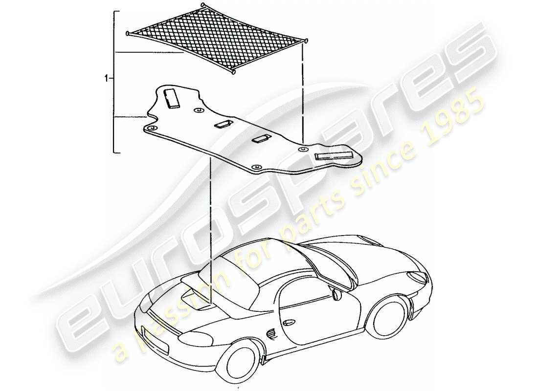 porsche 1995 (tequipment) cargo net parts diagram