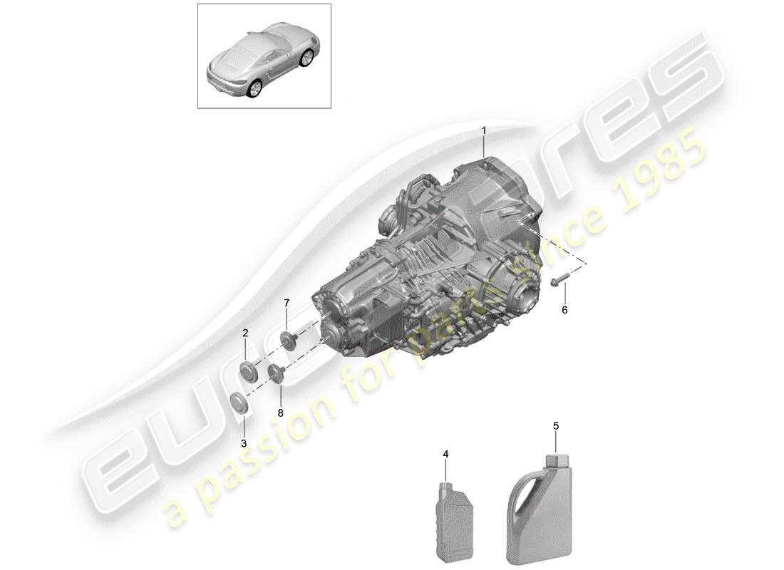 porsche 2020 (718 cayman) - pdk - part diagram