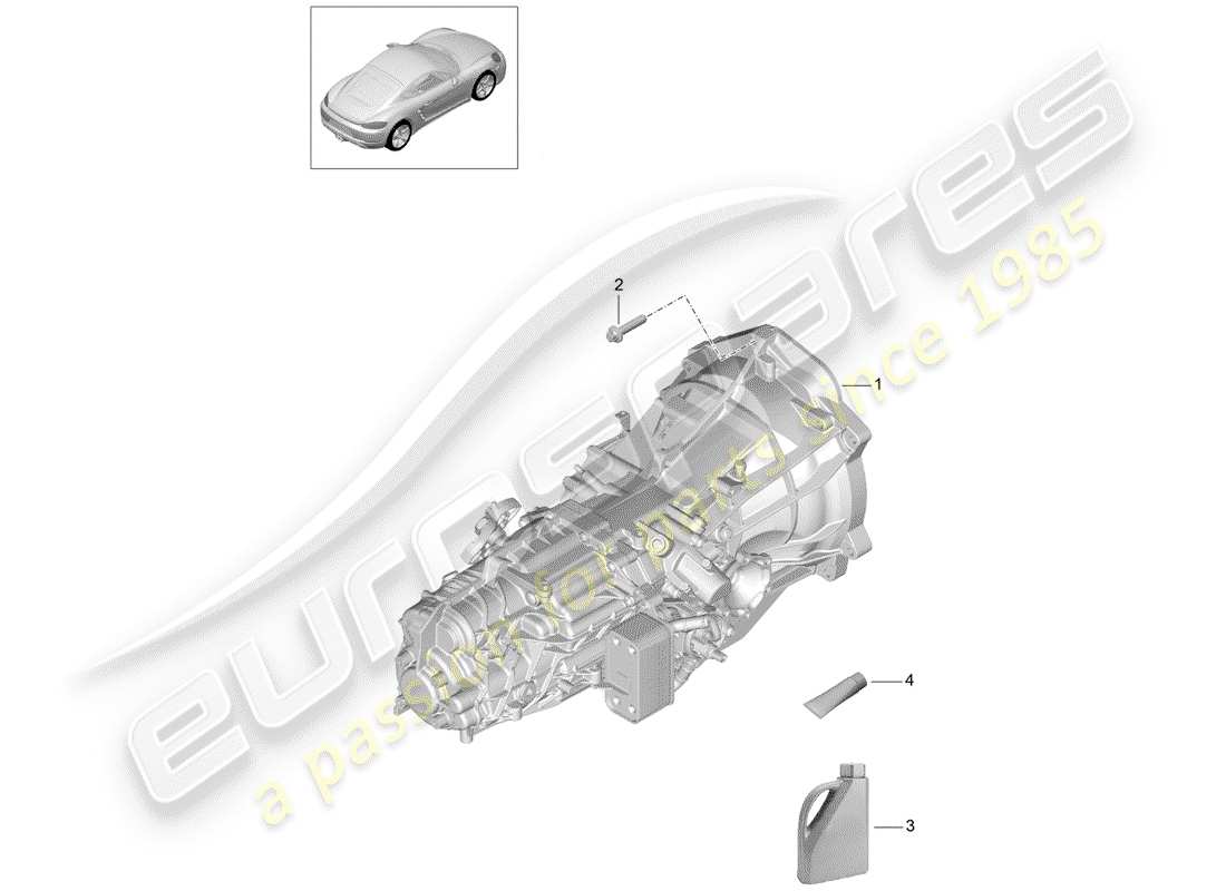 porsche 2020 (718 cayman) manual gearbox part diagram