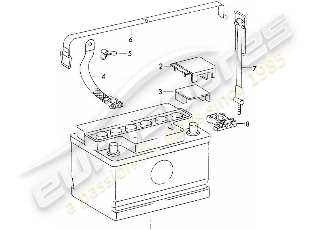 porsche 1973 (911) battery part diagram