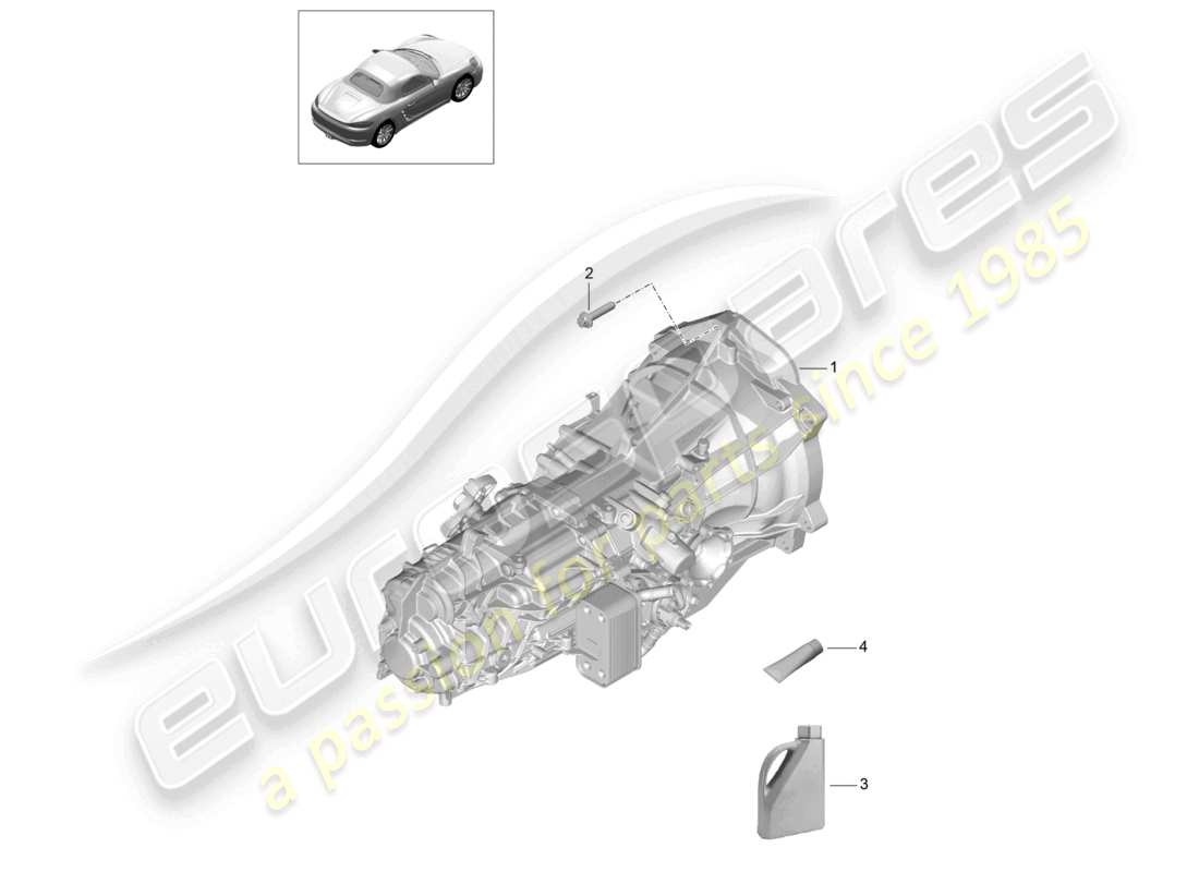 porsche 2020 (718 boxster) manual gearbox parts diagram