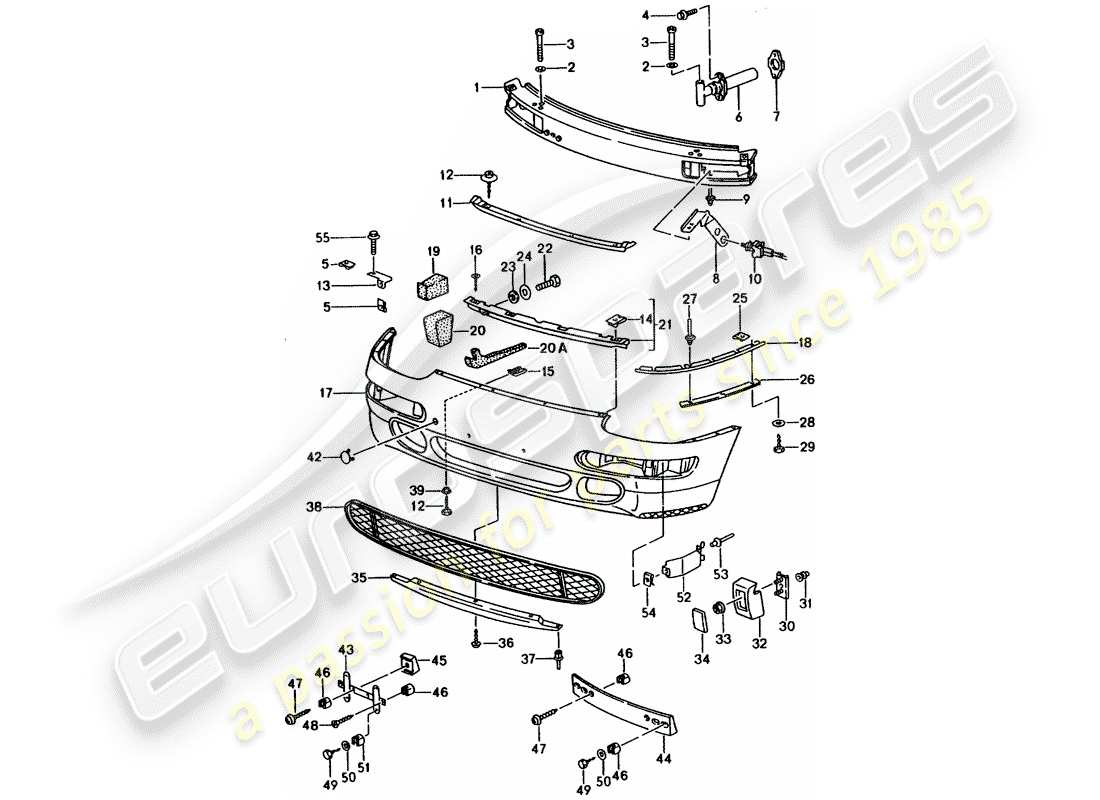 porsche 1994 (993) bumper part diagram