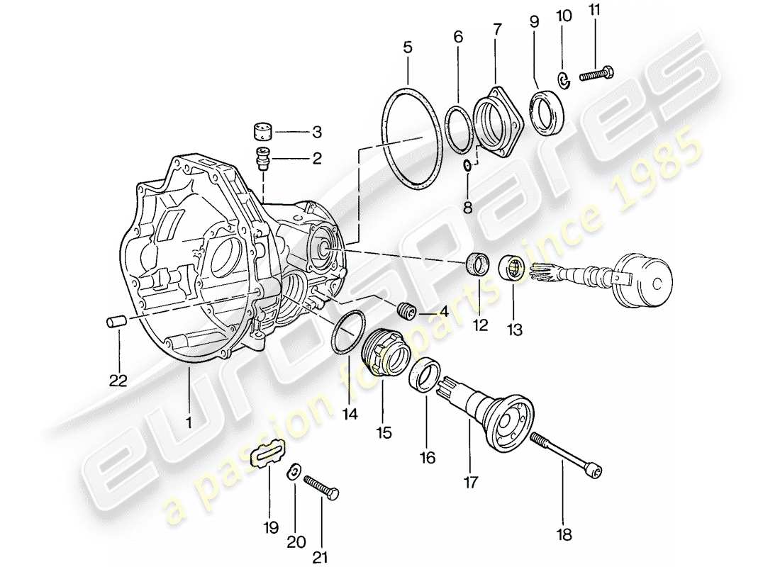 porsche 1977 (924) replacement transmission - final drive housing - automatic transmission part diagram