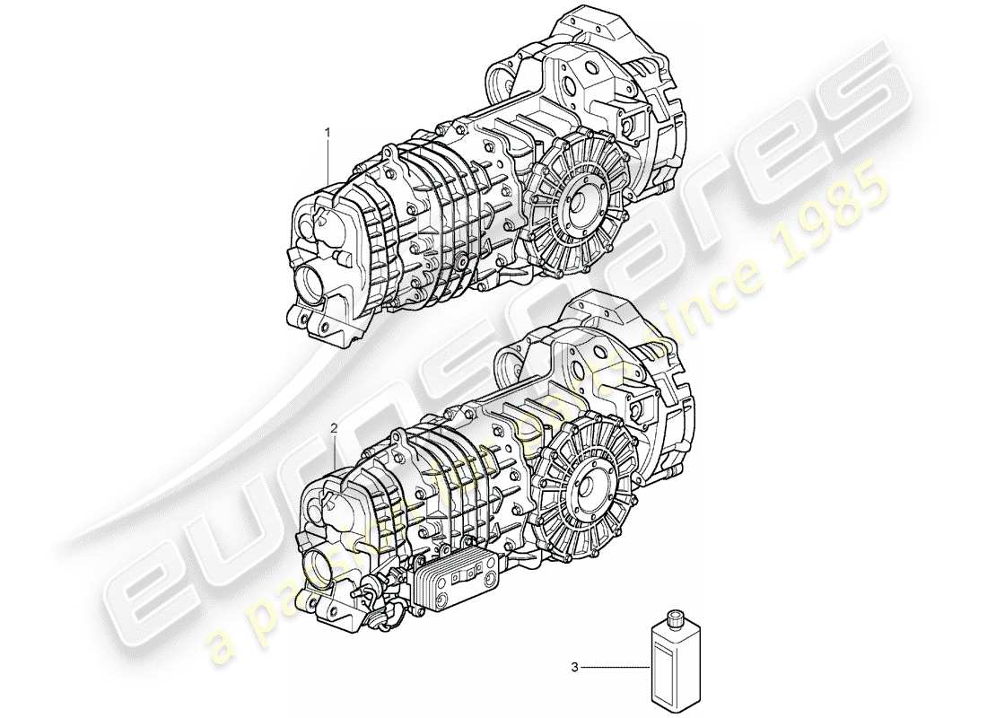 porsche 2005 (996 gt3) gearbox - ready for installation part diagram