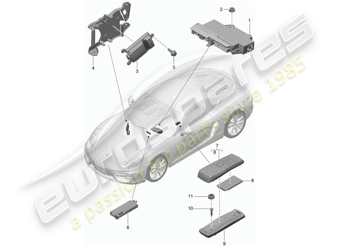 porsche 2014 (981 cayman) amplifier part diagram