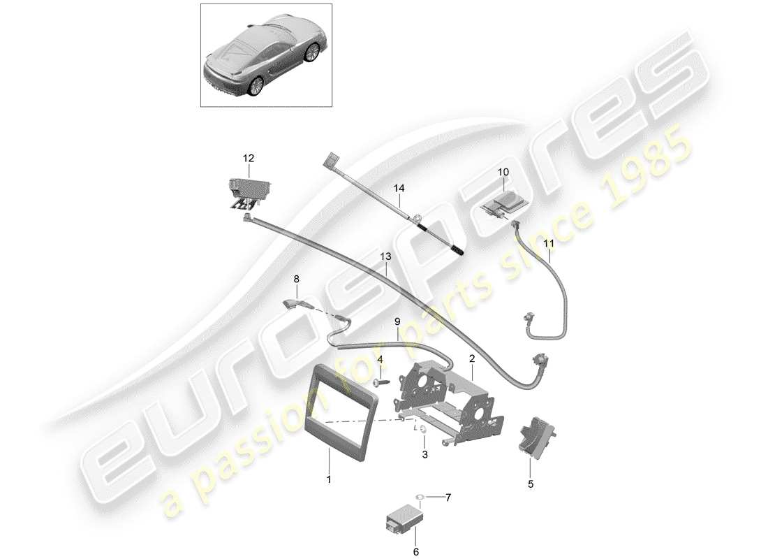porsche 2016 (981 cayman gt4) preparation part diagram