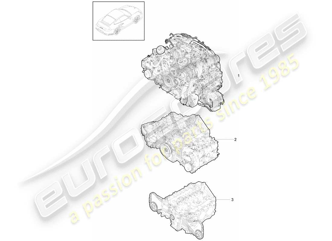 porsche 2011 (997-2 turbo / gt2 rs) replacement engine part diagram