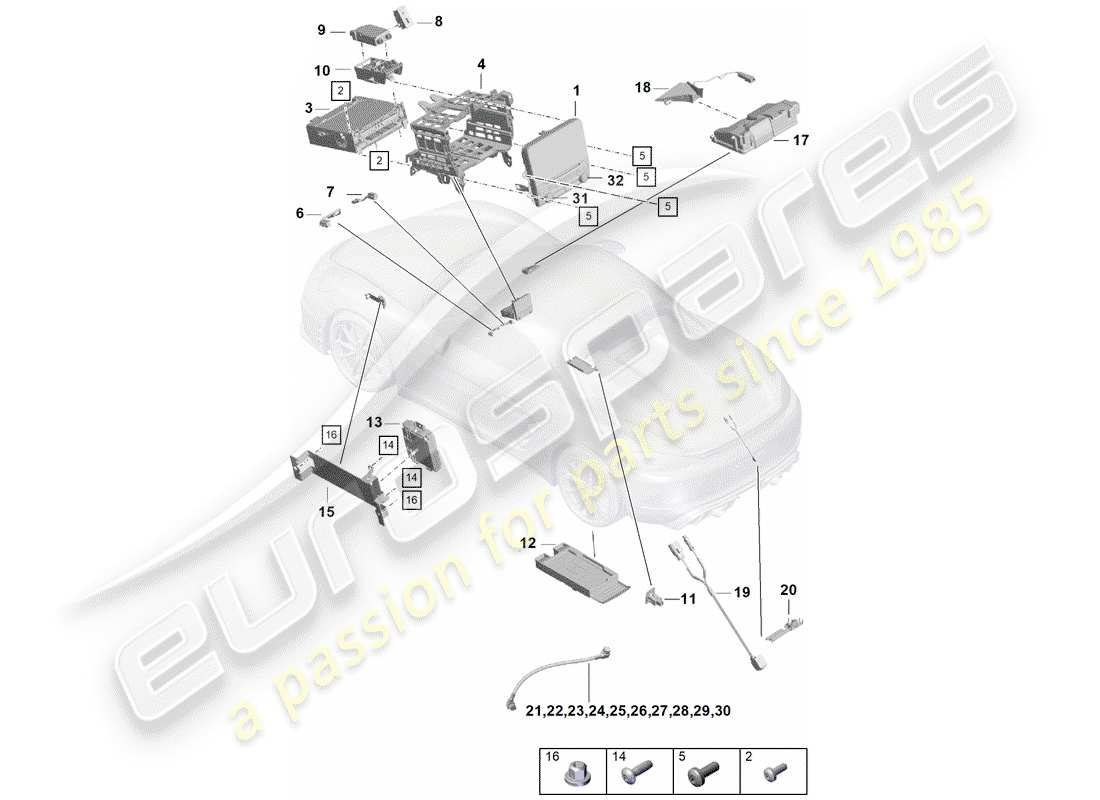 porsche 2020 (718 boxster spyder) operating unit part diagram