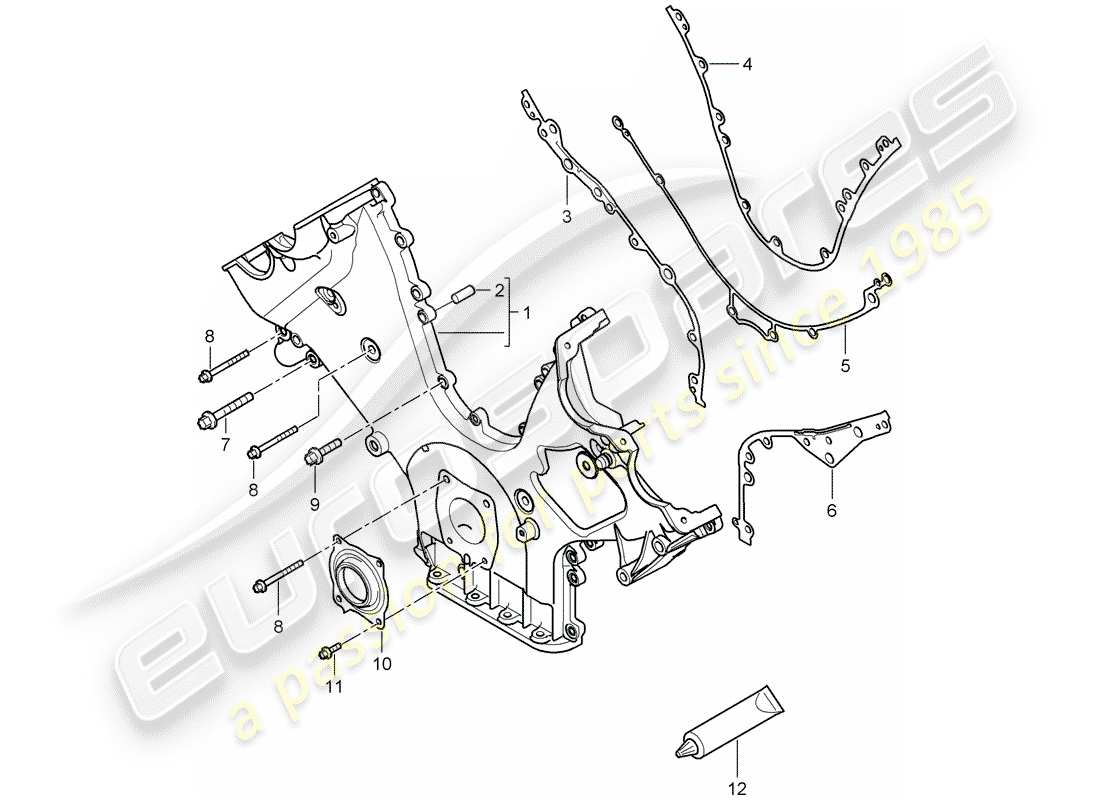 porsche cayenne (2010) cover for timing chain part diagram