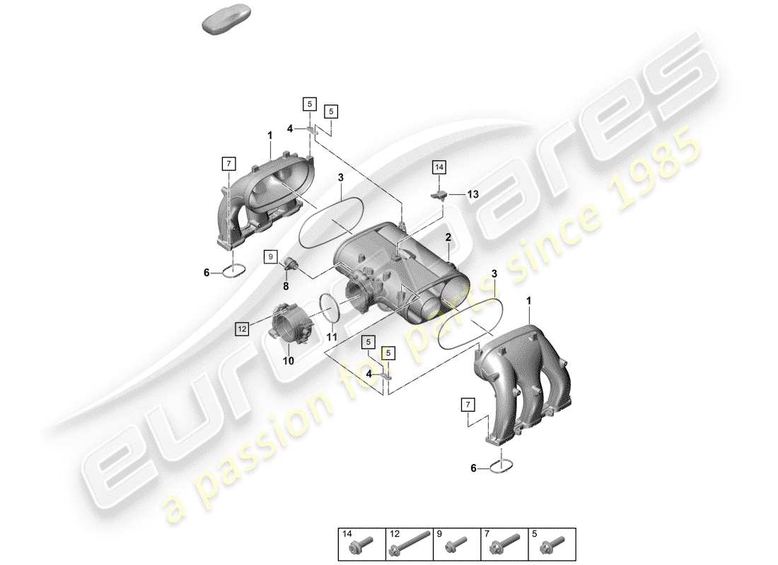 porsche 2020 (718 boxster spyder) intake air distributor part diagram