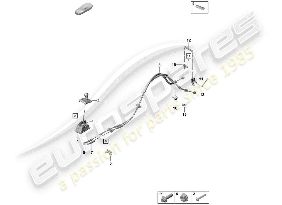 porsche 2020 (718 boxster spyder) shift mechanism part diagram
