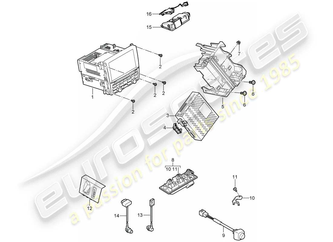 porsche 2010 (panamera 970) radio unit part diagram