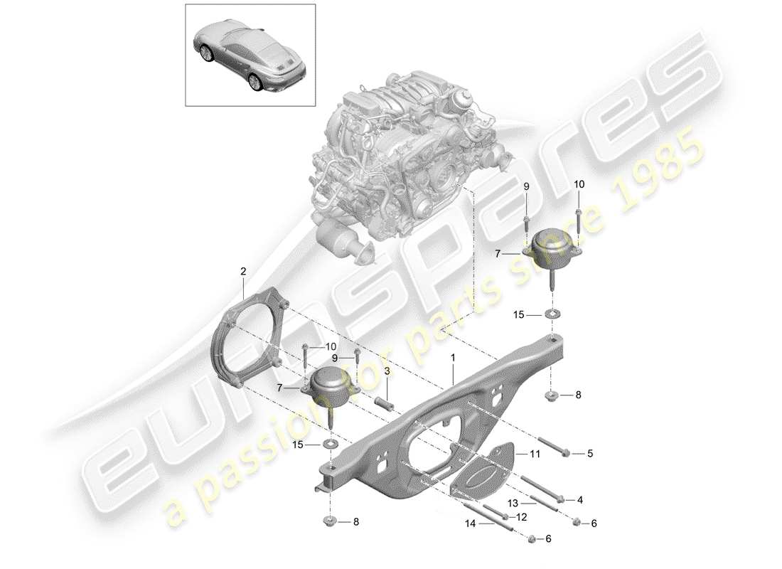 porsche 2019 (991-2 turbo) engine lifting tackle part diagram