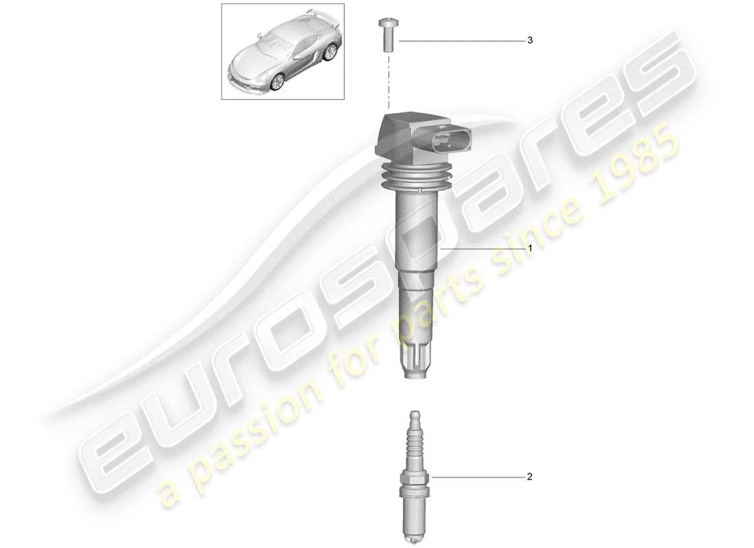 porsche 2016 (981 cayman gt4) ignition system part diagram