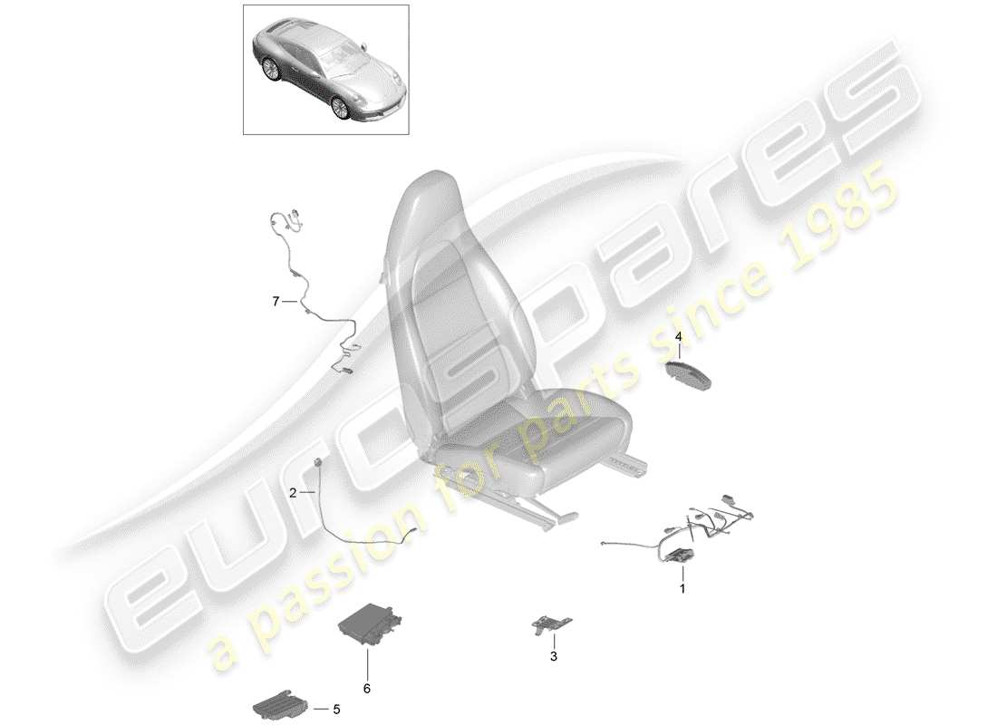 porsche 2017 (991-2) wiring harnesses part diagram