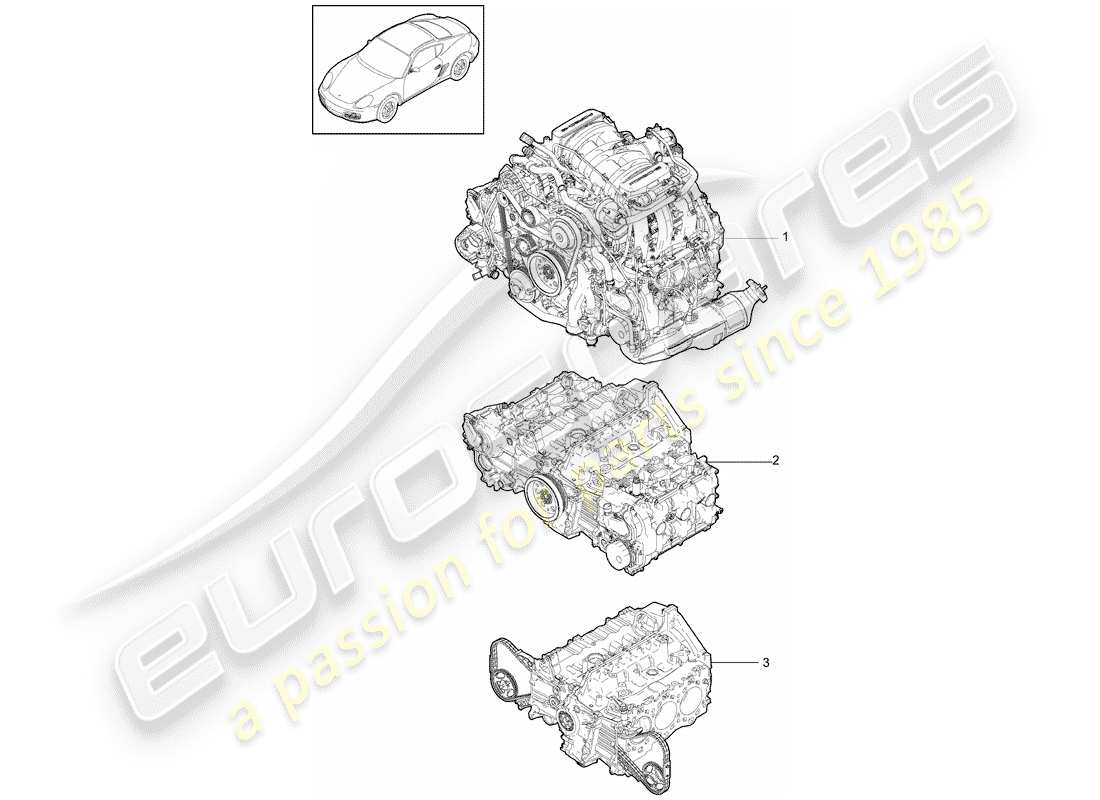porsche cayman 987 (2010) replacement engine part diagram