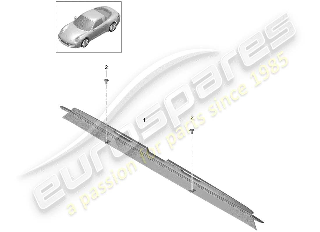 porsche 2019 (991-2) wind deflector part diagram