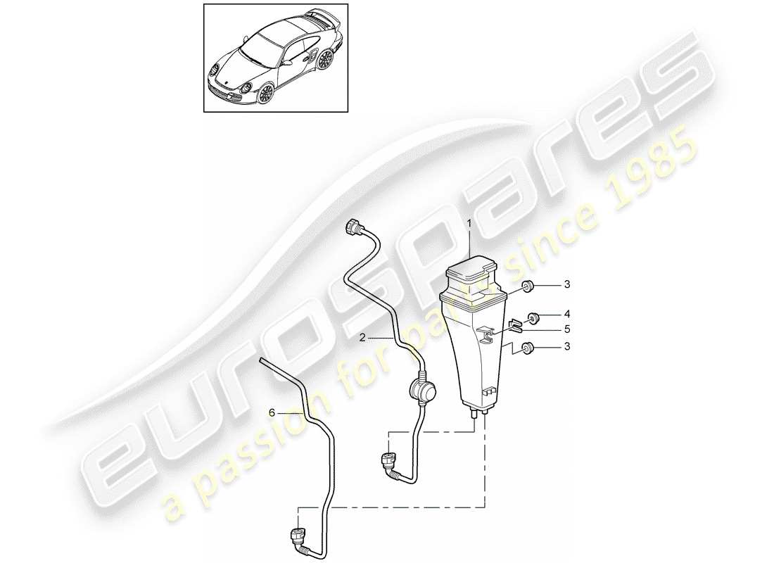 porsche 2011 (997-2 turbo / gt2 rs) evaporative emission canister part diagram