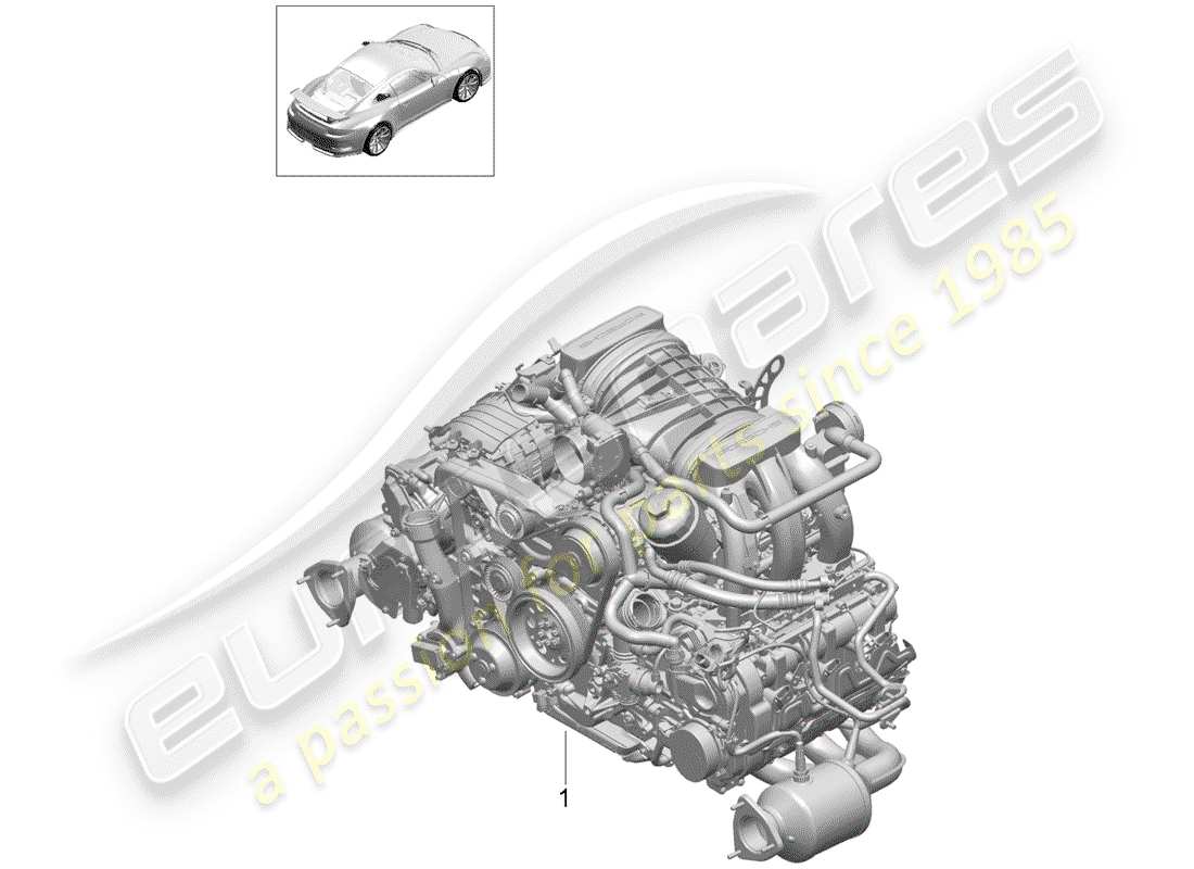 porsche 991r/gt3/rs (2015) replacement engine parts diagram