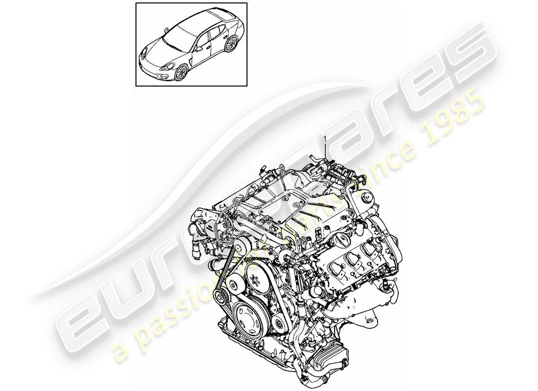 porsche panamera 970 (2013) replacement engine part diagram