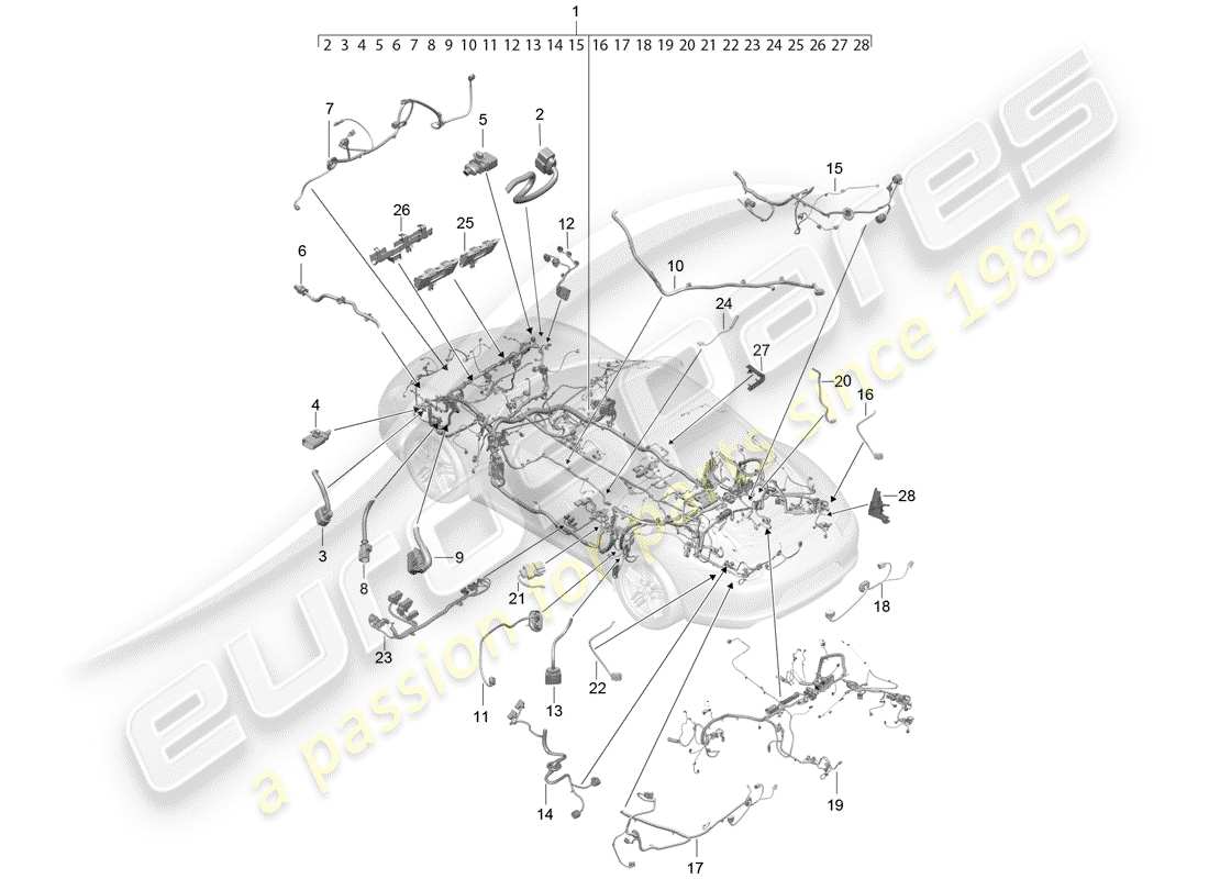 porsche 2018 (991-2) wiring harnesses part diagram