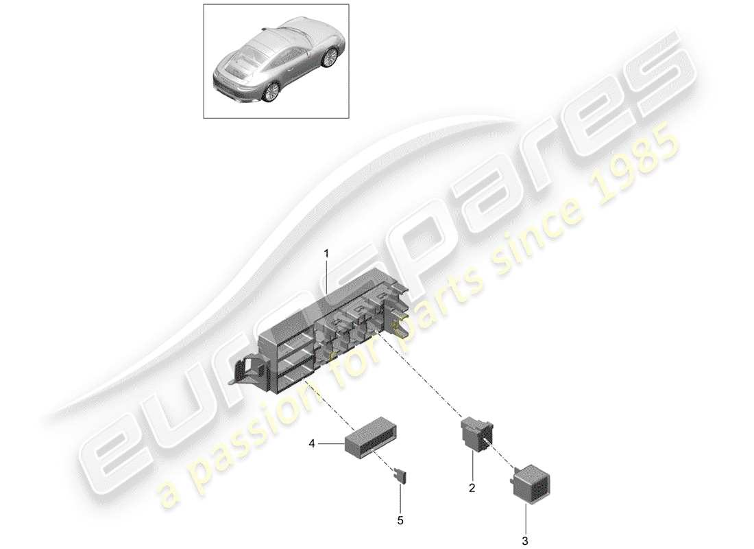 porsche 991 gen. 2 (2017) fuse box/relay plate parts diagram