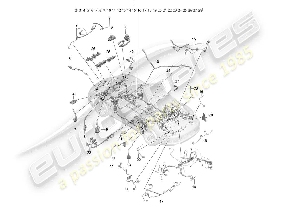 porsche 991 gen. 2 (2017) wiring harnesses part diagram