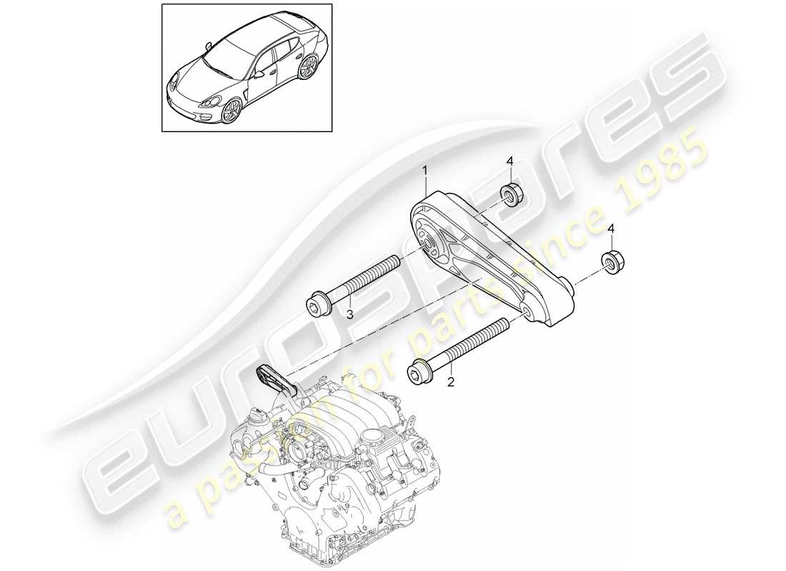 porsche panamera 970 (2013) engine suspension part diagram