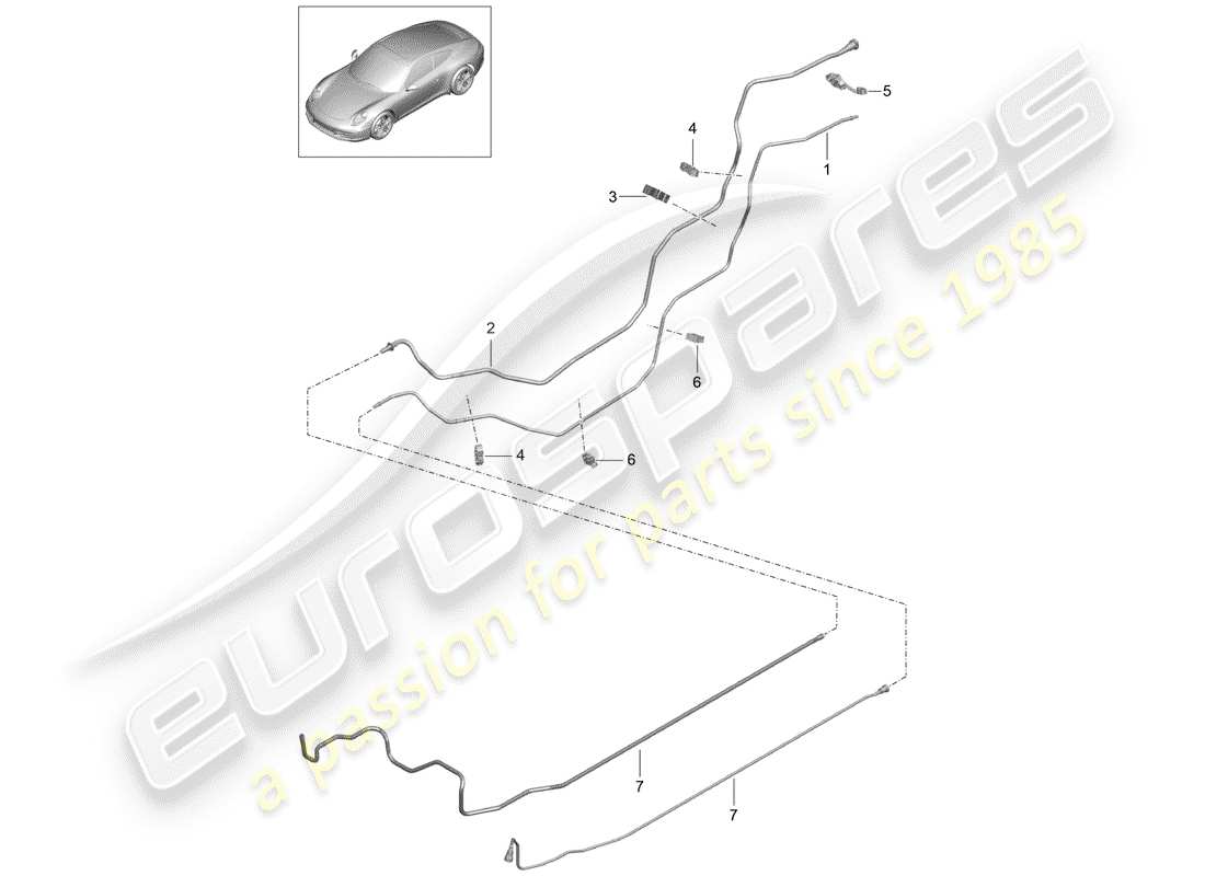 porsche 2013 (991-1) fuel system part diagram