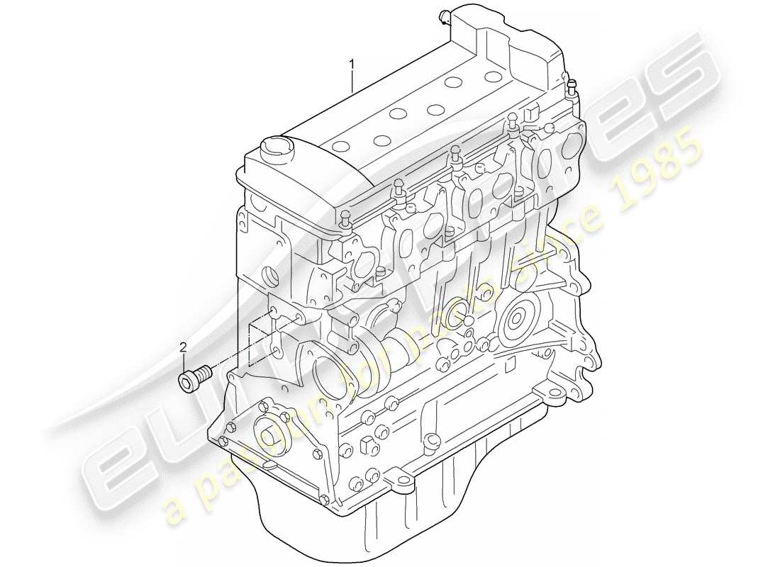 porsche replacement catalogue (1974) long block part diagram