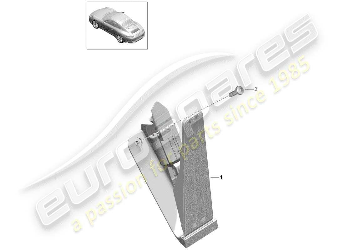 porsche 2018 (991-2) brake and acc. pedal assembly parts diagram