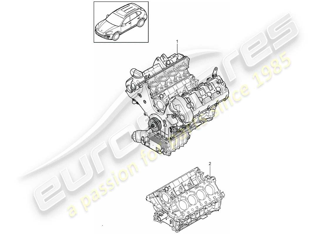 porsche 2011 (cayenne e2 92a) long block part diagram