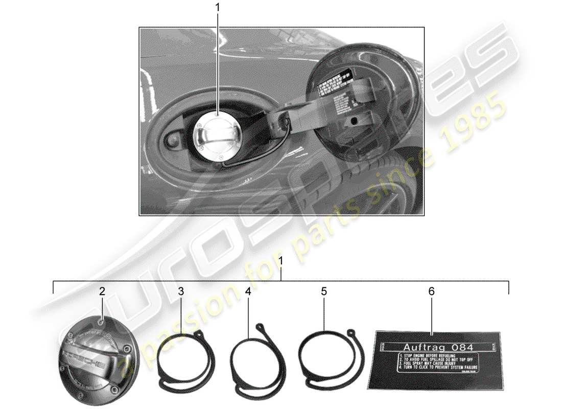 porsche 2013 (tequipment 98x/99x) sealing cap parts diagram