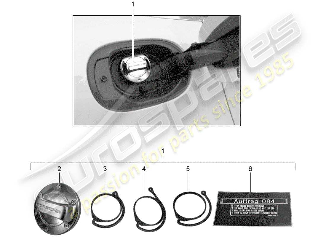 porsche 2016 (tequipment macan) cap with retaining strap for part diagram