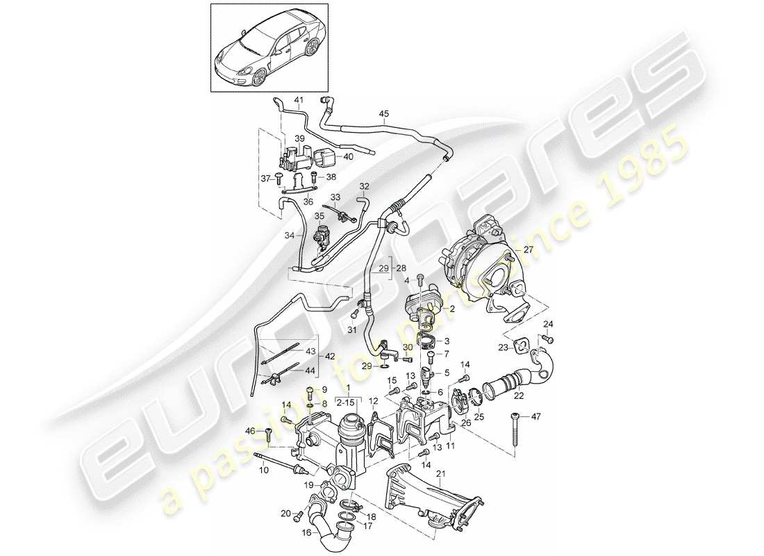 porsche panamera 970 (2012) exhaust recirculation part diagram