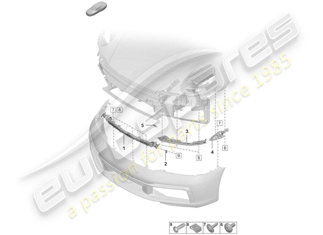 porsche 2020 (992-1) bumper parts diagram