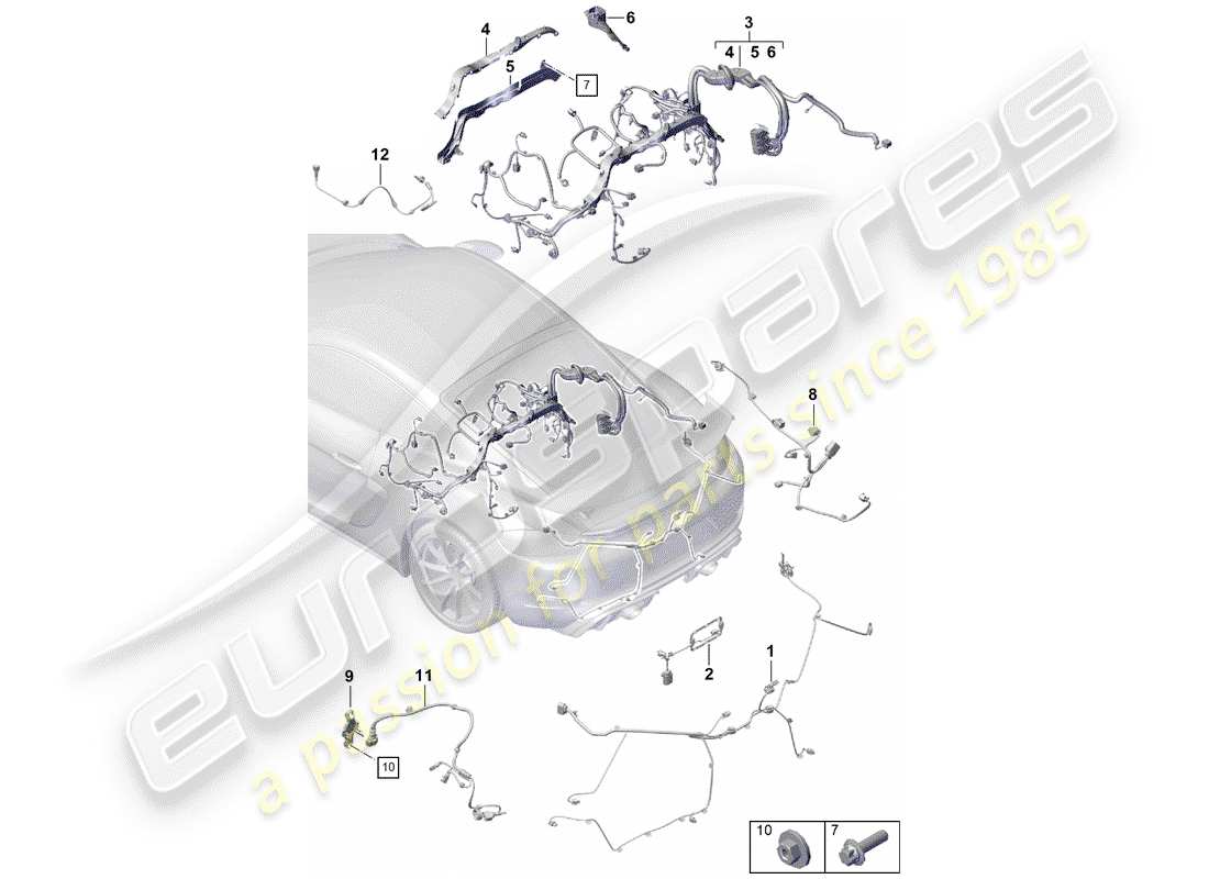 porsche 2019 (718 boxster spyder) wiring harnesses part diagram