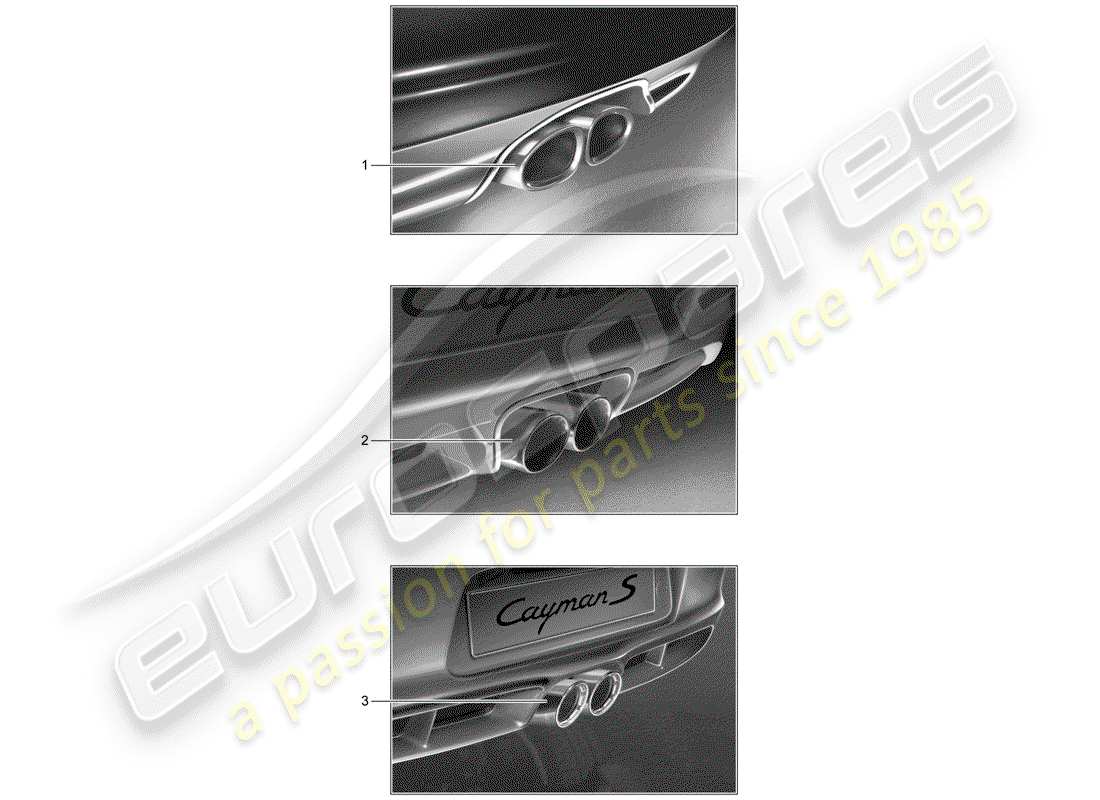 porsche 1986 (tequipment) sports tailpipe parts diagram