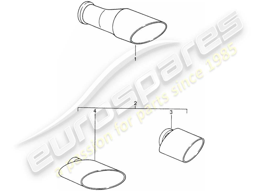porsche 1995 (tequipment) tailpipe parts diagram