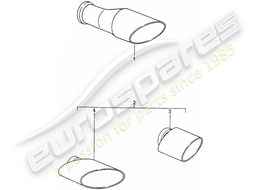 porsche tequipment catalogue (2012) tailpipe parts diagram