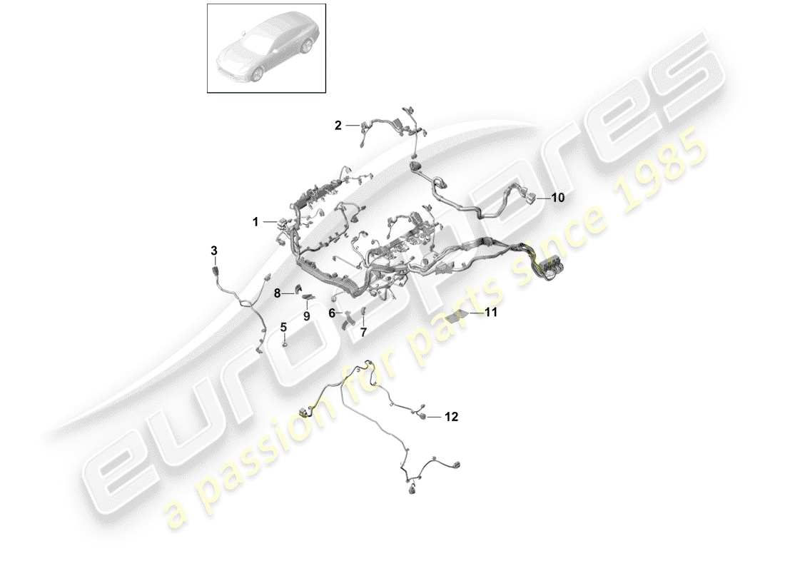 porsche 2019 (panamera 971-1) wiring harnesses part diagram