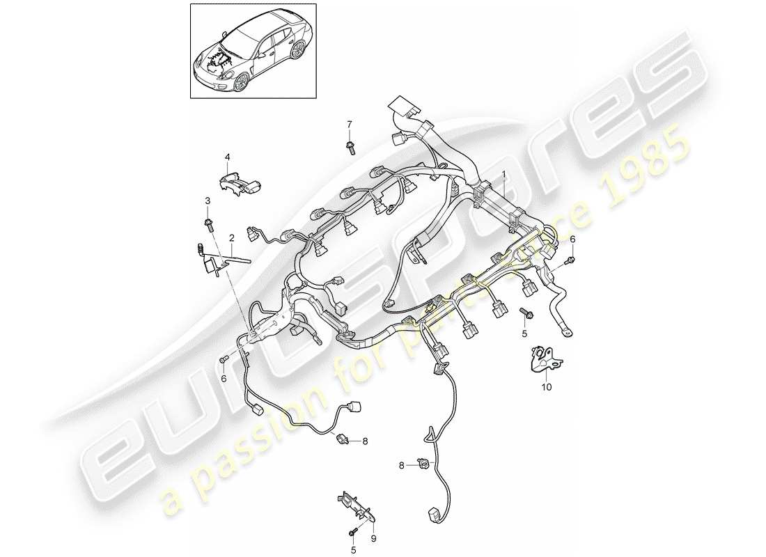 porsche 2013 (panamera 970) wiring harnesses parts diagram